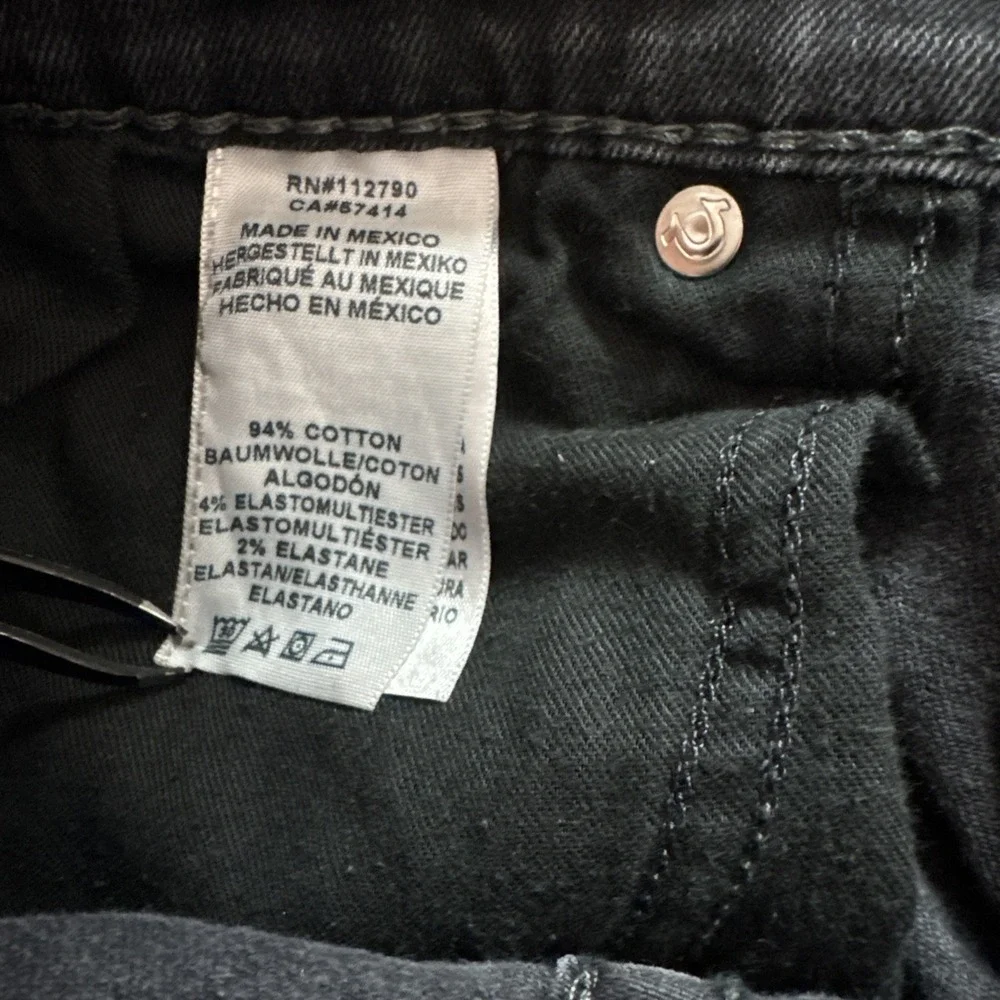 True Religion Jeans Ricky Flap Big T Relaxed Straight Sz 32 (30x32) Black Grunge